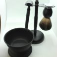 Black Shaving Kit – Safety Razor, Shaving Brush, Shaving Bowl & Stand
